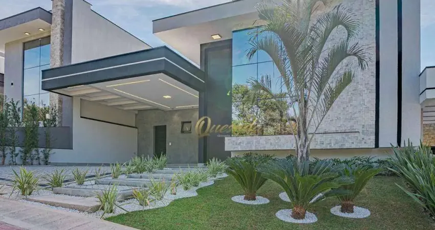 Casa térrea nova à venda, 3 suítes, planejados, piscina, escritório, condomínio london park, indaiatuba.