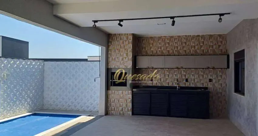 Sobrado mobiliado, à venda, 3 suítes, planejados, piscina, Condomínio Mantova, Indaiatuba.