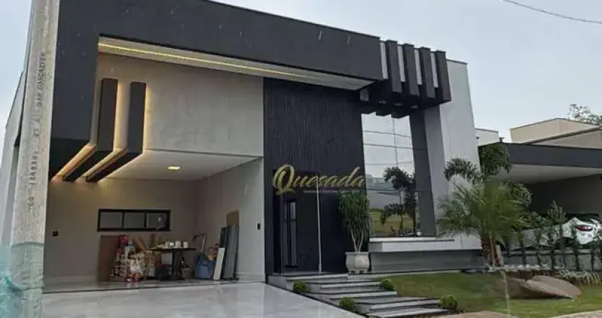 Casa assobradada nova, à venda, 3 suítes, planejados, piscina, Condomínio Gran Reserve, Indaiatuba.