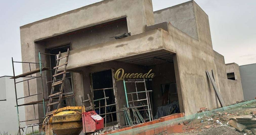 Casa térrea em construção, à venda, 3 suítes, planejados, Condomínio Gran Reserve, Indaiatuba.