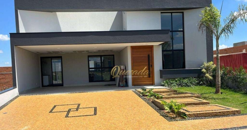 Casa térrea nova, à venda, 3 suítes, planejados, piscina, Condomínio Maria Cândida, Indaiatuba.