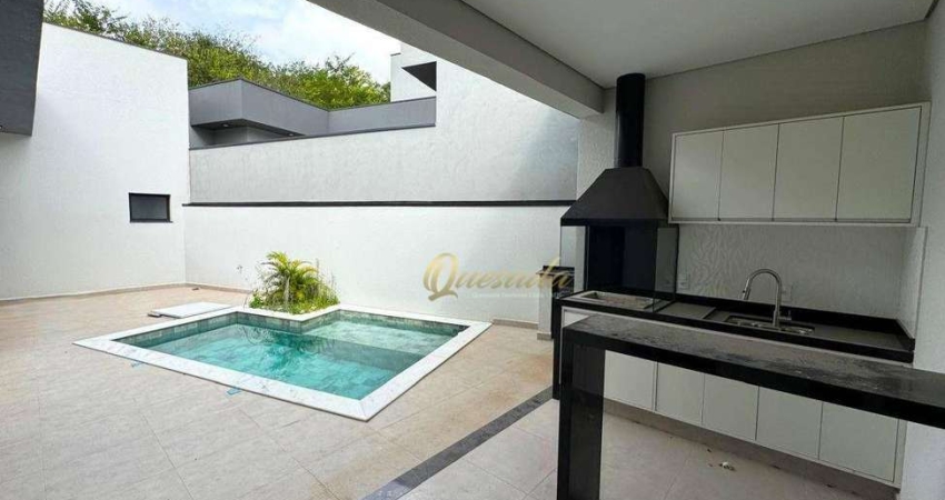 Casa térrea à venda, 3 quartos, 2 suítes, piscina, planejados, Condomínio Gran Reserve, Indaiatuba.