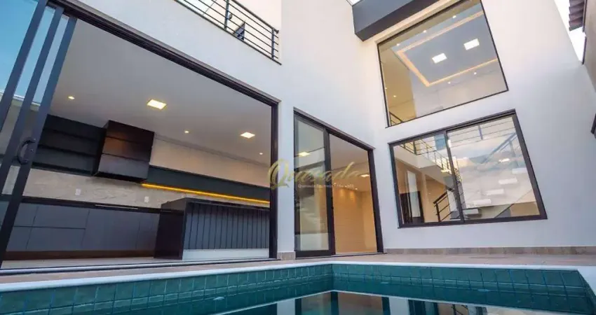 Sobrado novo, à venda, 3 quartos, 1 suíte, piscina, escritório, Condomínio Gran Reserve, Indaiatuba.