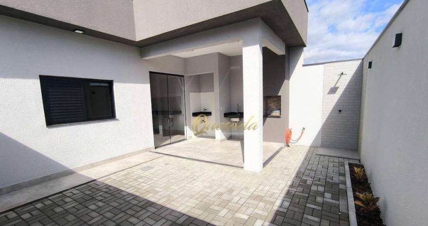 Casa nova à venda, 2 quartos, 1 suíte, quintal,  Jardim Casablanca, Indaiatuba.
