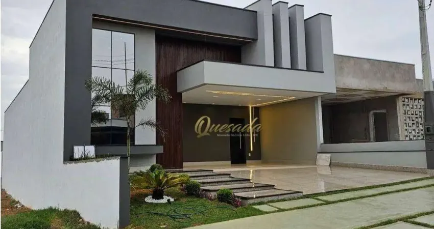 Casa térrea nova à venda, 3 suítes, planejados, piscina, escritório, condomínio evidências, indaiatuba.