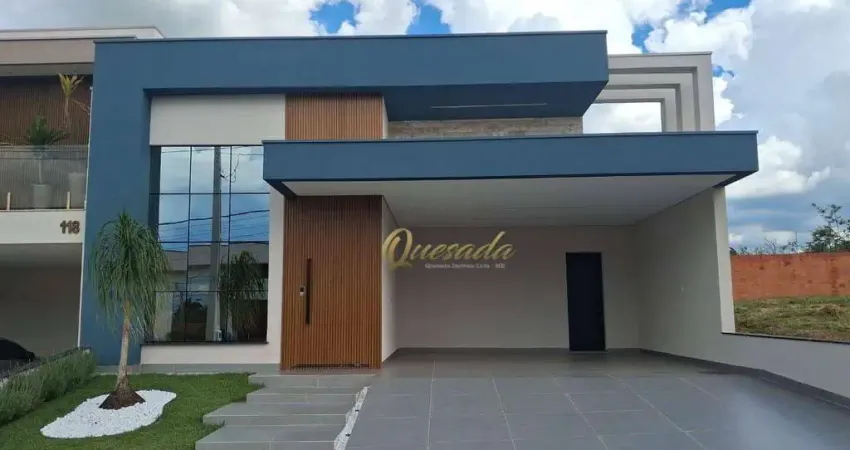 Casa térrea nova, à venda, 3 suítes, planejados, área gourmet Condomínio Gran Reserve, Indaiatuba.