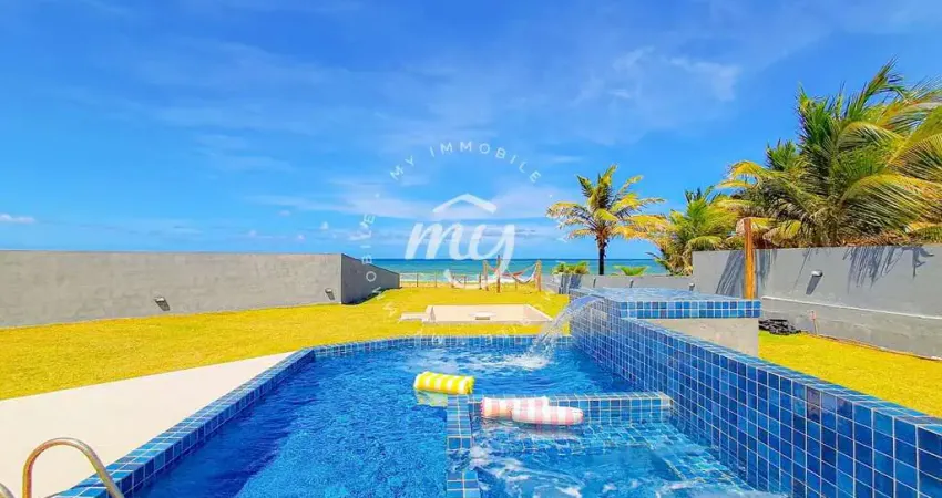 Águas de sauípe| casa pé na areia e frente mar| mobiliada| 300m²| 4 suítes| 5 vagas