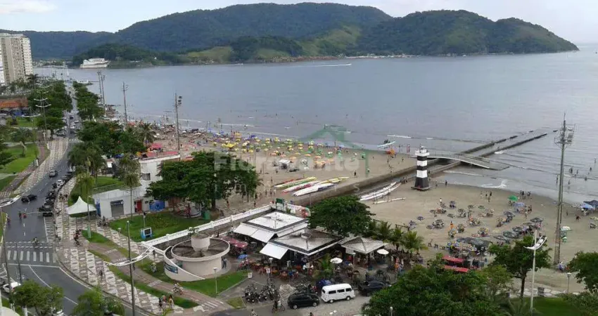 Apartamento com 3 dorms, aparecida, santos. frente para o mar.