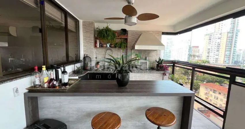 Apartamento com 3 suítes, vila rica, santos. varanda gourmet.