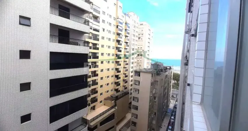 Pompéia - espaçoso 1 dormitório com sacada em prédio frente mar