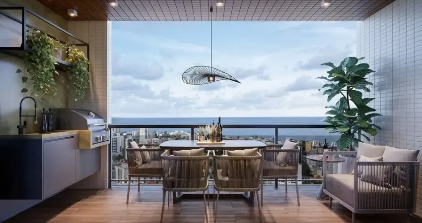 Com uma localização privilegiada de frente para o mar apartamento moderno