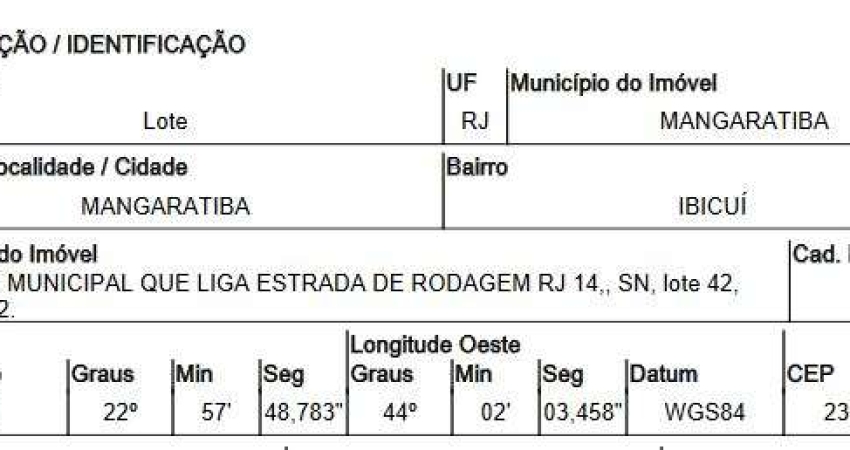 Oportunidade Única em MANGARATIBA - RJ | Tipo: Terreno | Negociação: Venda Direta Online  | Situação: Imóvel