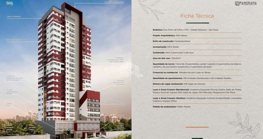 Apartamento à Venda, 3 Dorm., 1 Vaga(s), Cidade Patriarca, São Paulo/SP