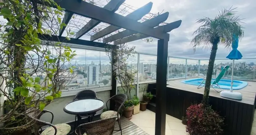 Cobertura à venda, 2 dormitórios, 2 vagas de garagem, elevador, churrasqueira, próximo da pucrs, bairro jardim botânico, porto alegra/rs.