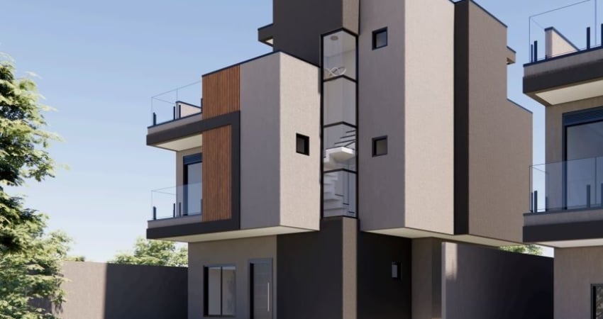 Sobrado triplex com 3 quartos com 3 suítes com 2 vagas no bairro Novo Mundo - Curitiba