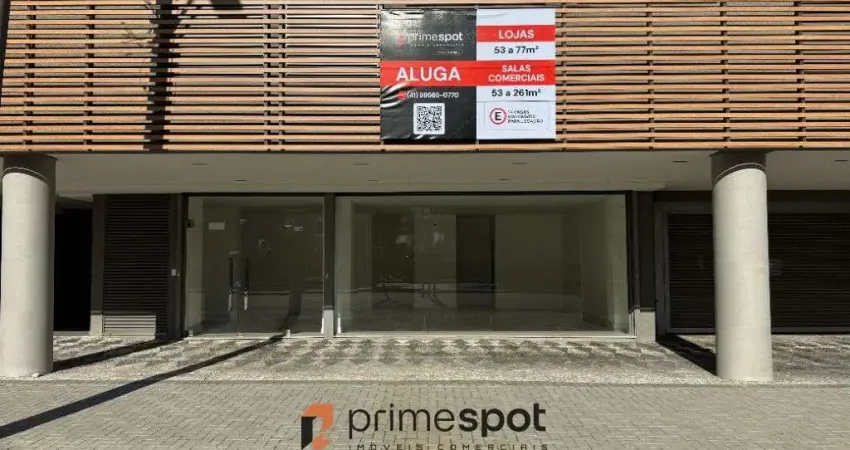 Loja no cabral com ampla vitrine de 10 metros de testada - 77 m2