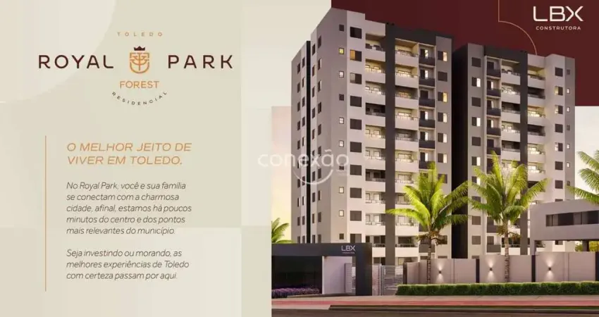 Apartamento com 2 quartos à venda, residencial royal park, com home clube, jardim concórdia, toledo/pr