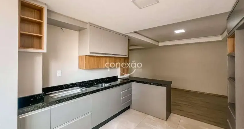 Apartamento semimobiliado para locação com 1 suíte + 2 quartos e com 2 vagas de garagem paralelas, centro - toledo/pr