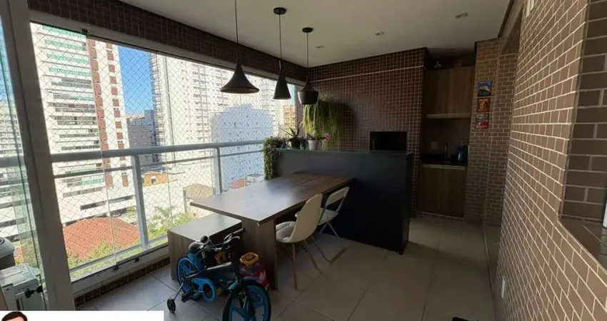 Porteira fechada na pompéia – frente, 3 dorms, varanda gourmet e lazer completo a 2 quadras da praia