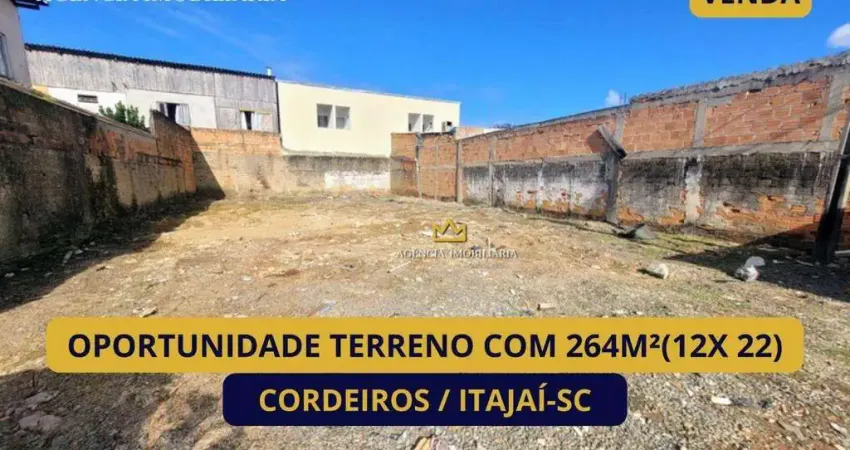 Terreno à venda, 264 m² por r$ 320.000,00 - cordeiros - itajaí/sc