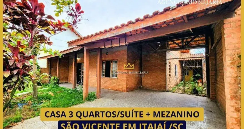 Casa 3 quartos/suíte + mezanino bairro são vicente em itajaí/sc