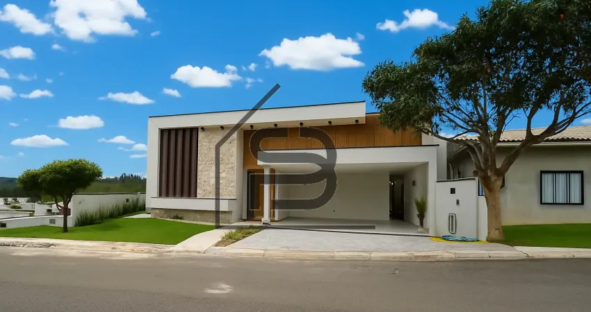 Casa térrea à venda condomínio flamboyan (aceita permuta até 30% do valor do imovel), 4 suítes, sala ampla integrada, área gourmet com churrasqueira, piscina com hidro, ducha e uma vista deslumbrante 