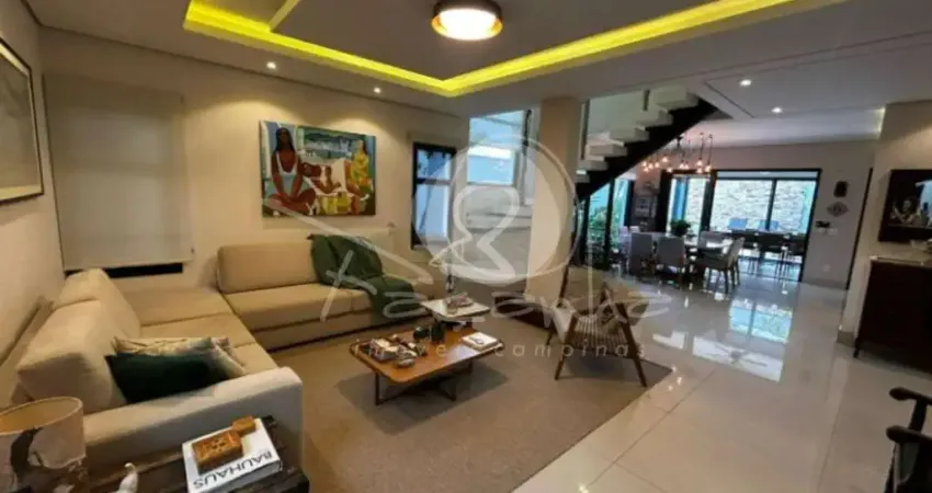 Casa em condomínio de luxo em campinas-sp, 4 quartos, 2 suítes, 3 salas, 5 banheiros, 4 vagas, 306m².