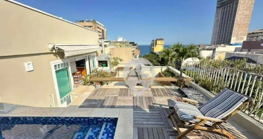 Cobertura com 5 dormitórios à venda, 285 m² por r$ 9.800.000,00 - leblon - rio de janeiro/rj
