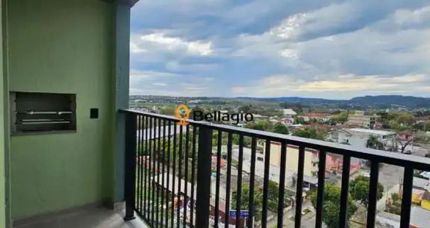 Apartamento novo de 2 dormitórios, suíte, sacada, churrasqueira, elevador e gara