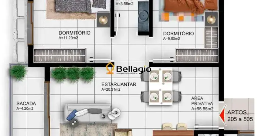 Apartamento 2 dormitórios à venda Camobi Santa Maria/RS