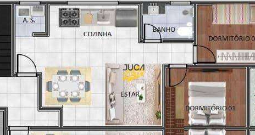 Apartamento com 2 dormitórios à venda, 46 m² por R$ 275.000,00 - Jardim Santa Lídia - Mauá/SP