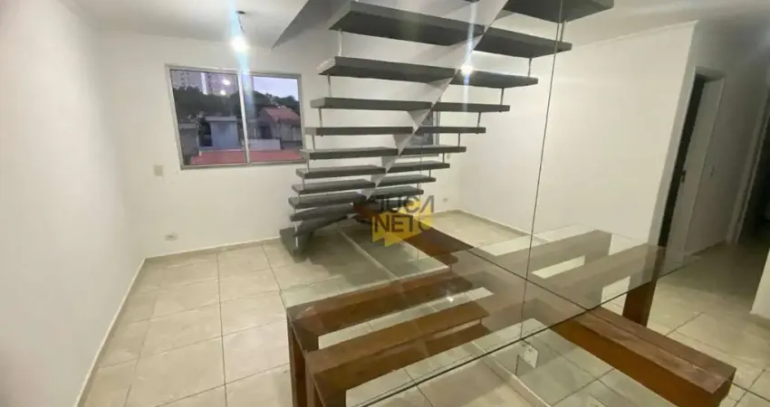 Cobertura com 2 dormitórios para alugar, 110 m² por R$ 2.834,67/mês - Parque São Vicente - Mauá/SP