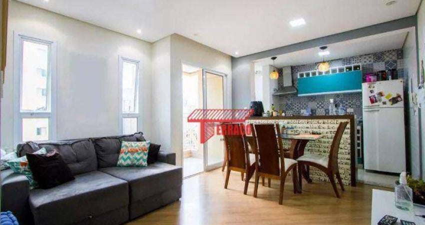 Apartamento com 2 dormitórios para alugar, 54 m² - Vila Valparaíso - Santo André/SP
