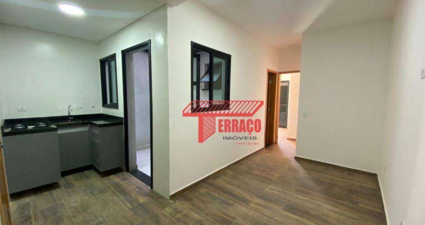 Apartamento com 2 dormitórios para alugar, 50 m² por R$ 2.271,67/mês - Campestre - Santo André/SP