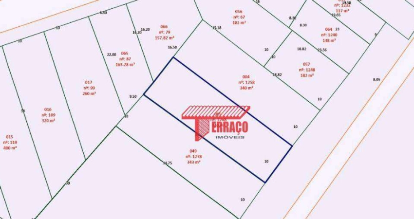 Terreno à venda, 340 m² - Vila Gilda - Santo André/SP