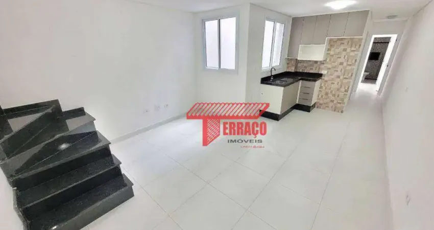 Cobertura com 2 dormitórios para alugar, 60 m²- vila guiomar - santo andré/sp