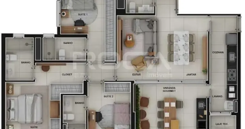 Apartamento com 3 quartos à venda na Alameda Valentim Carrion, Jardim Olhos d'Água, Ribeirão Preto