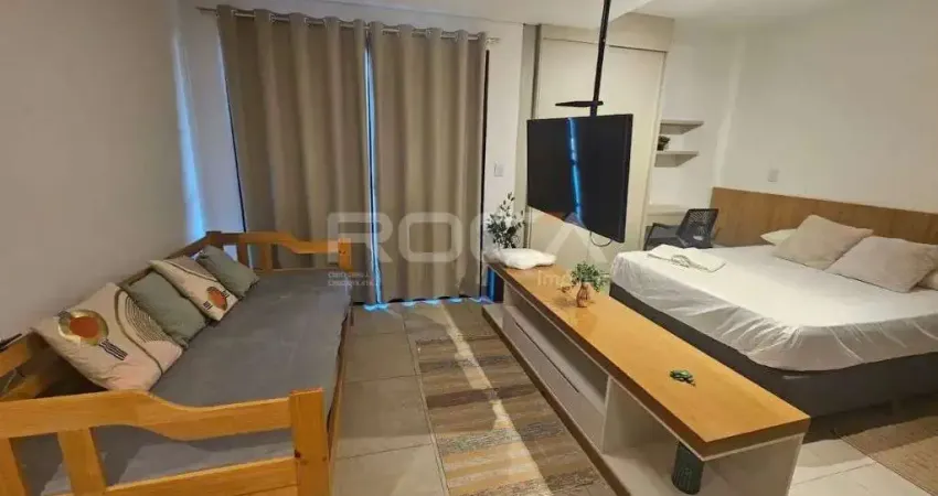 Apartamento flat para locação mobiliado no bairro Jardim Botânico, em Ribeirão Preto.