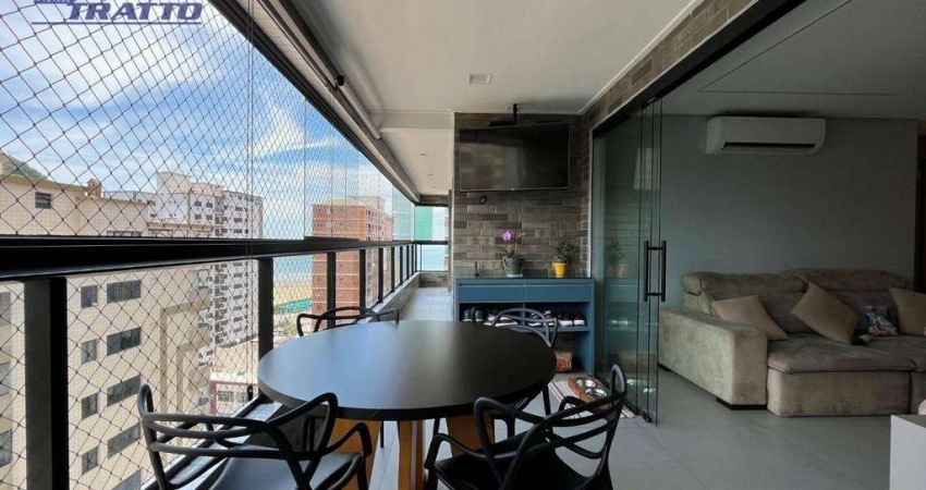 Apartamento com 3 dormitórios à venda, 118 m² por R$ 1.750.000 - Canto do Forte - Praia Grande/SP