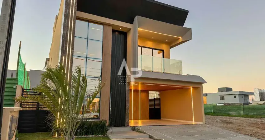 Casa duplex nova à venda 240m2 com 4 suítes e deck com piscina no bairro Cidade Alpha - Eusébio/CE