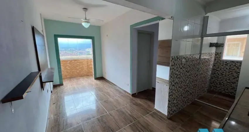 Apartamento com 1 quarto, sacada, piscina no Maracanã em Praia Grande