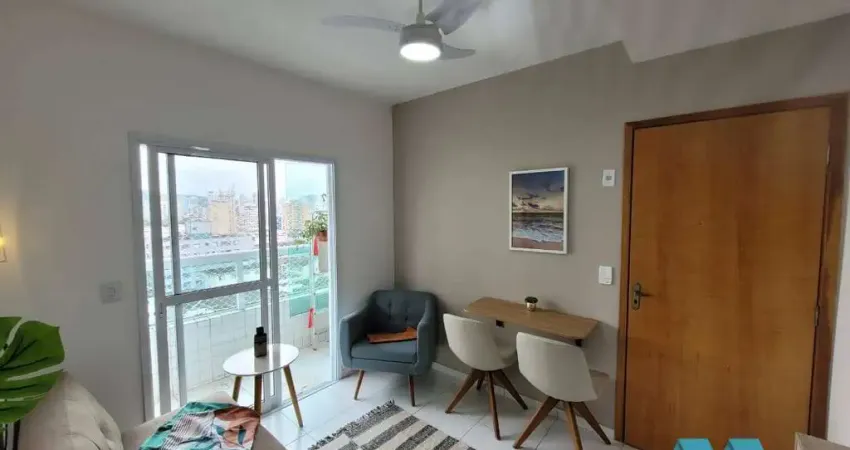 Apartamento novo mobiliado com 1 quarto, 1 vaga, boqueirão em praia grande