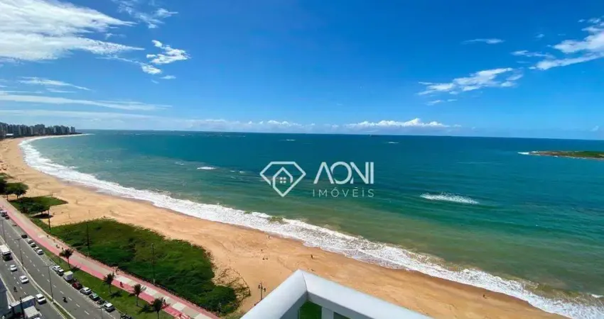 Cobertura frente mar com 3 suítes e 4 vagas de garagem .