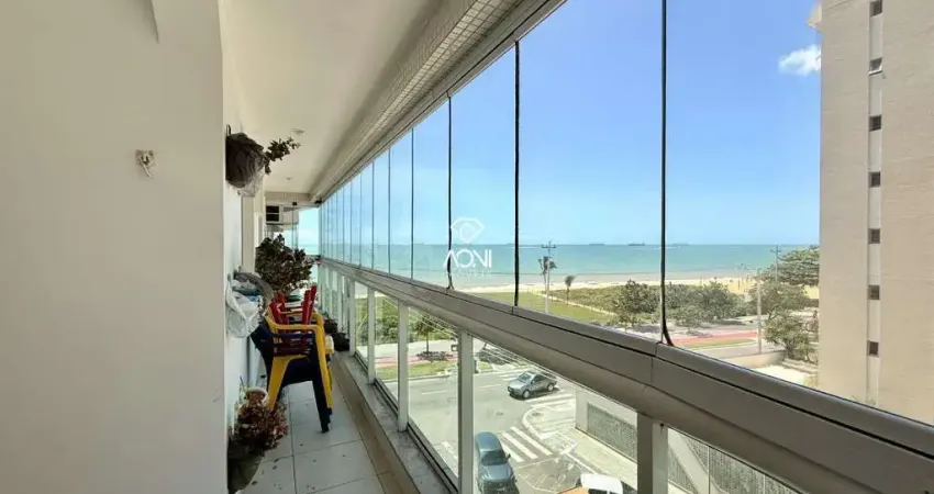 Apartamento à beira-mar com vista para o mar da praia da costa, vila velha