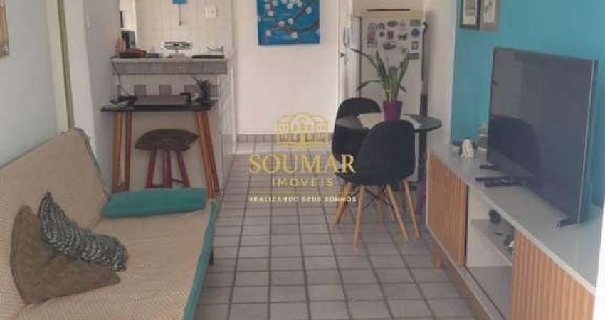 Apartamento de 01 dormitório e varanda no coração do Gonzaga/Santos