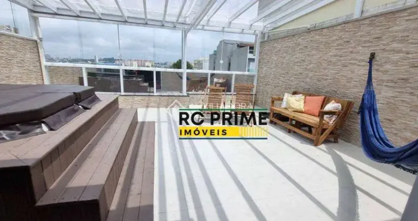 Cobertura com 2 dormitórios à venda, 128 m² por r$ 698.000 - vila valparaíso - santo andré/sp