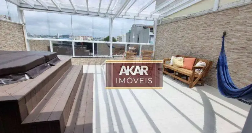 Cobertura com 2 dormitórios à venda, 128 m² por r$ 698.000 - vila valparaíso - santo andré/sp