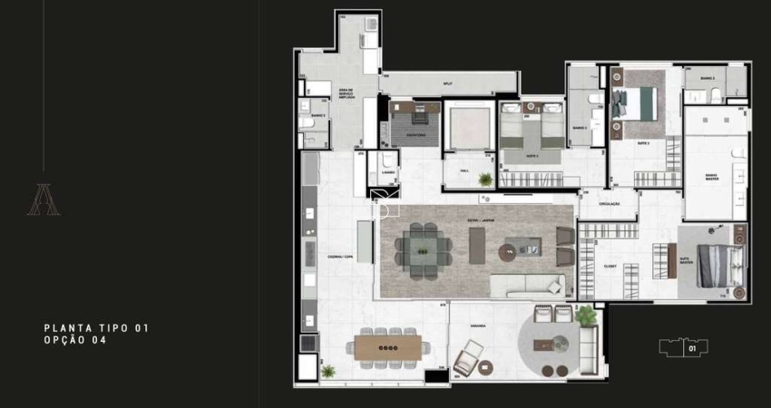 Apartamento APOGEO, 3 Quartos Sendo 1 Com Gran Suite, Escritório Espaços Gourmet