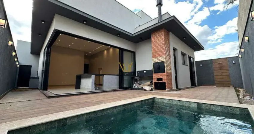 Casa com arquitetura moderna e imponente, que traz elegância e sofisticação no condomínio villa bela vista no bairro reserva jequitibá.