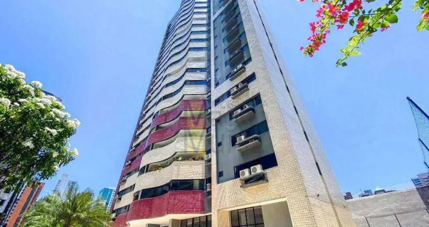 Apartamento com 3 dormitórios para alugar, 155 m² por r$ 6.405,06/mês - meireles - fortaleza/ce